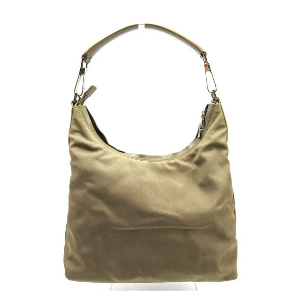 Gucci handbags beige nylon leather Auth used T16739 - Picture 1 of 4